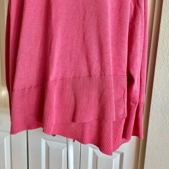 Terra & Sky Open Front Knit Ruffle Cardigan Women’s 0X (14W) Pink Casual Kimono - Picture 8 of 15